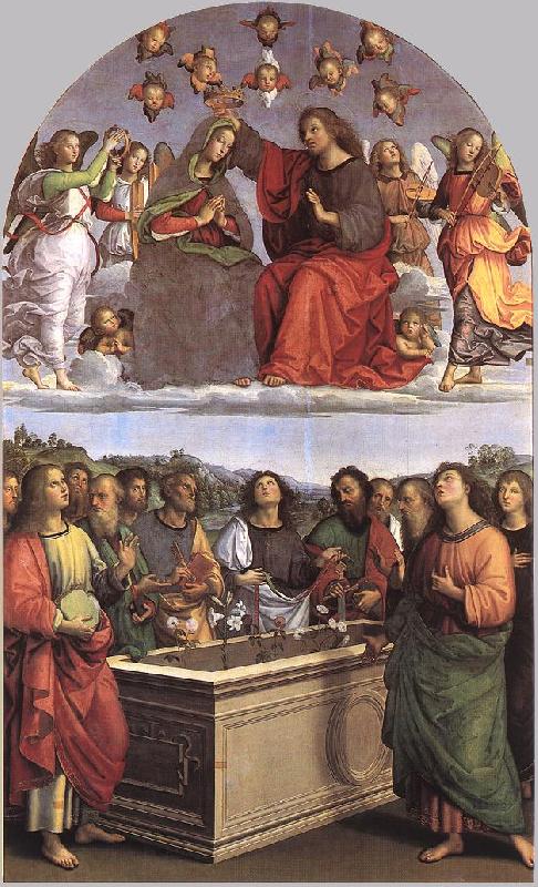 RAFFAELLO Sanzio The Crowning of the Virgin (Oddi altar) oil painting picture